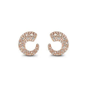 Bronzallure Orecchini A Lobo Semicerchio Graduato In Pavé Misto