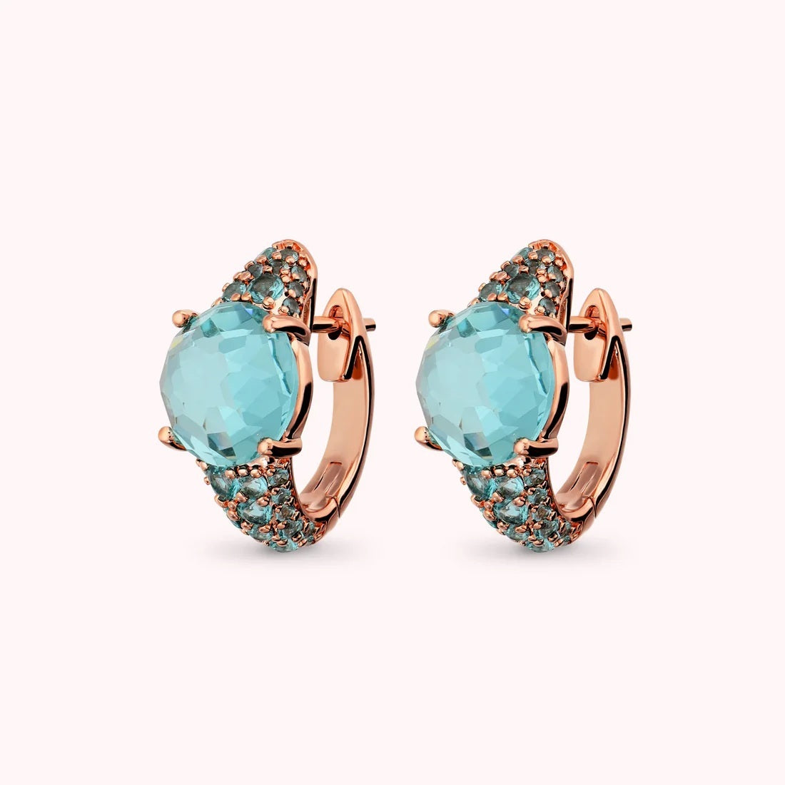 Bronzallure Orecchini A Cerchio Con Pavé Misto E Prisma Gem