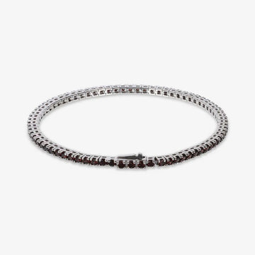 Albert M. Bracciale Tennis In Argento 925 Con Cubic Zirconia Brown