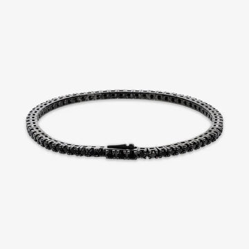 Albert M. Bracciale Tennis In Argento 925 Con Cubic Zirconia Black