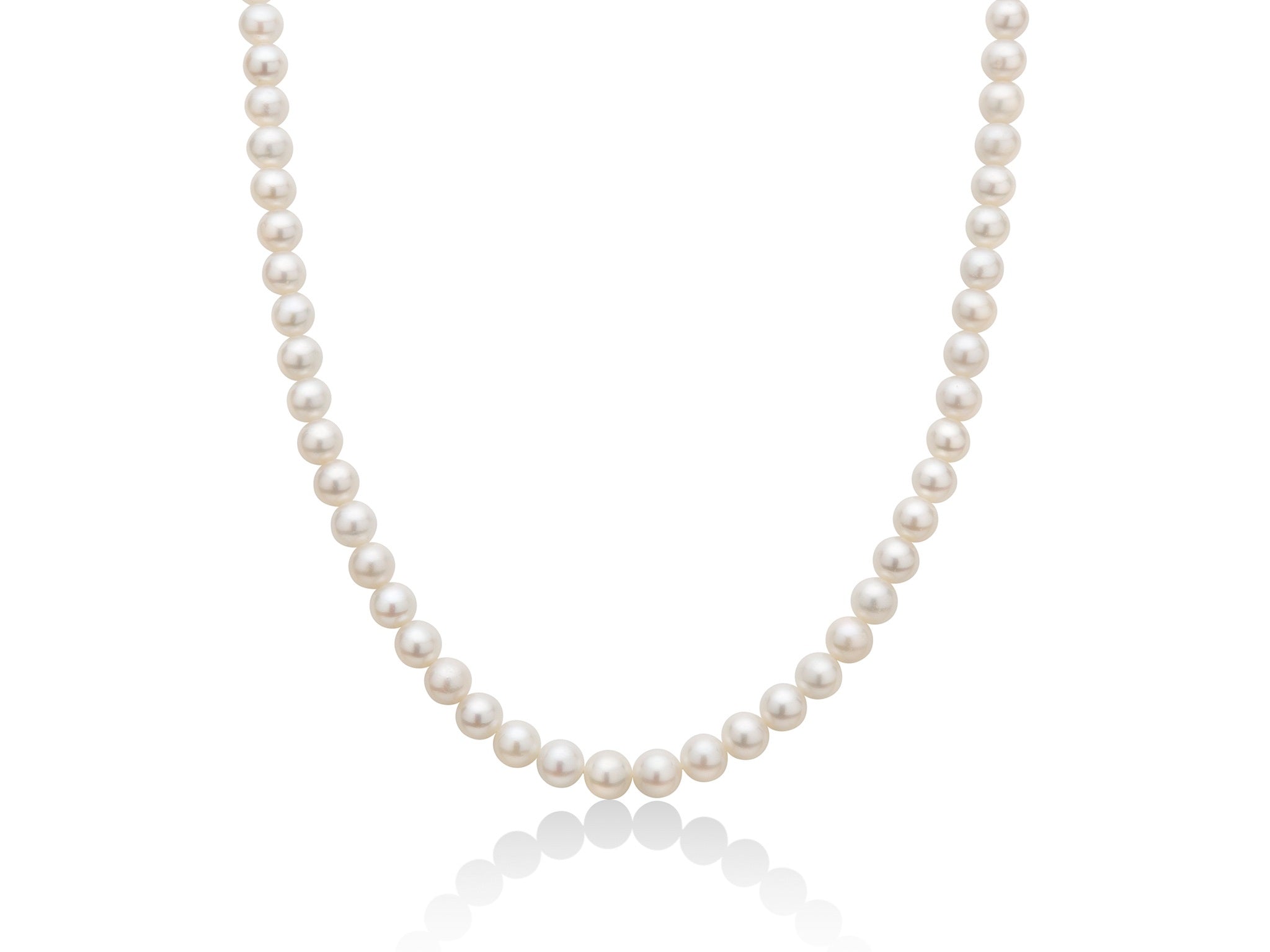 Miluna Collana Perle Akoya Mm 6,5/7 con chiusura in oro Bianco 18 kt