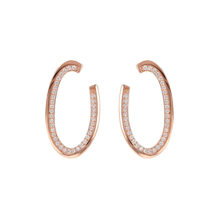 Bronzallure Orecchini Pendenti Ovali Con Cubic Zirconia