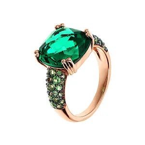 Bronzallure Anello Cocktail Con Prisma Gem Quadrata E Pavé - Gioielleria Gigante