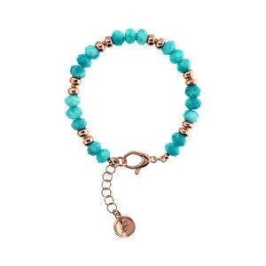 Bronzallure Bracciale Con Rondelle Golden Rosé E Pietre Naturali Sfaccettate - Gioielleria Gigante