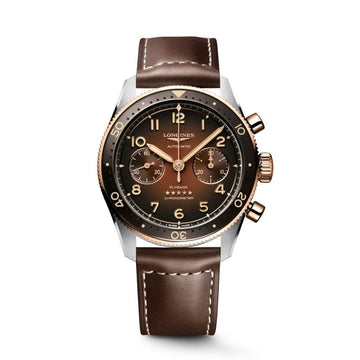 Longines Spirit Flyback Acciaio Oro Cinturino In Pelle