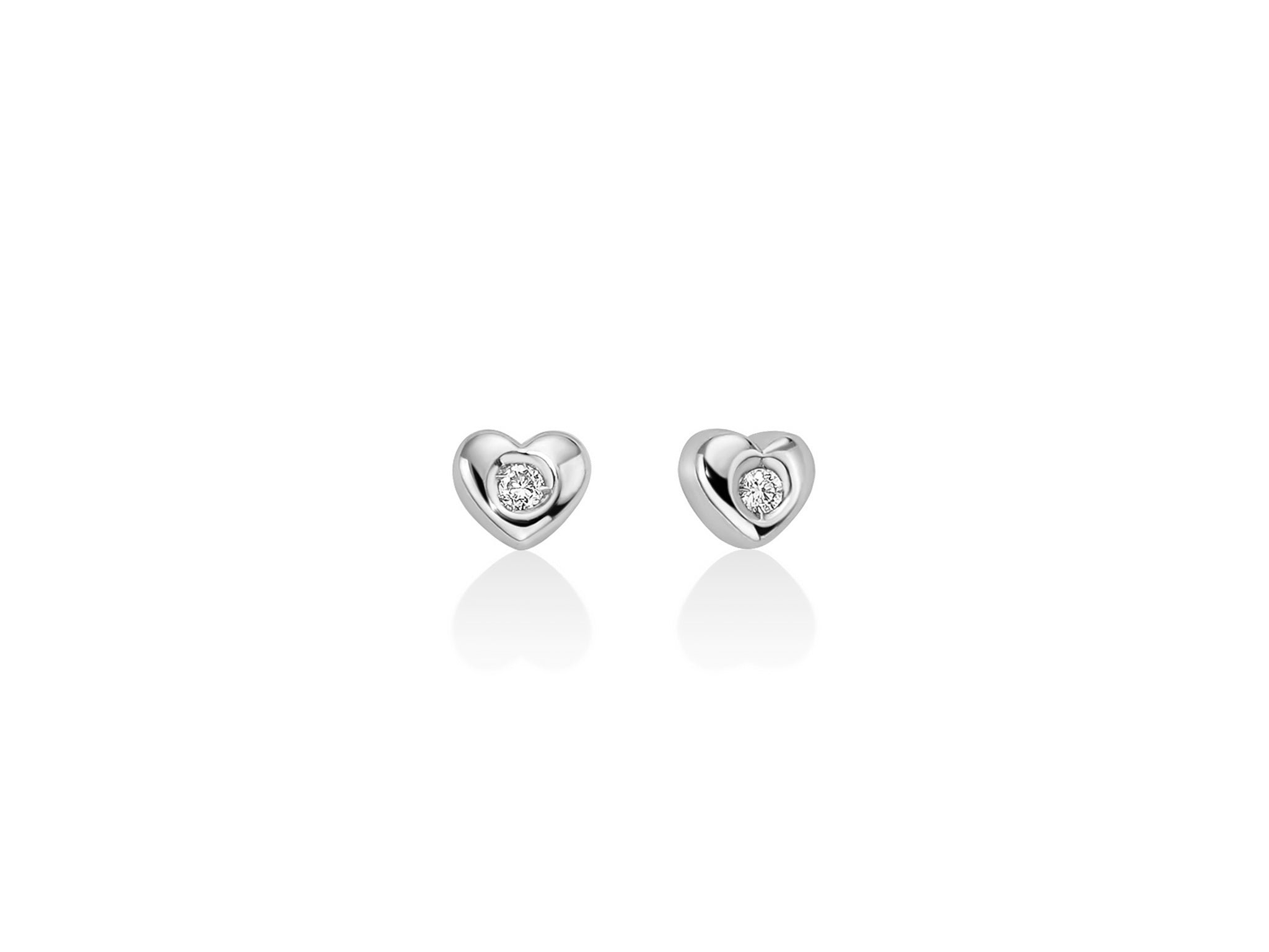 Miluna Orecchini In Oro Bianco 375/1000 A Cuore E Diamanti Naturali