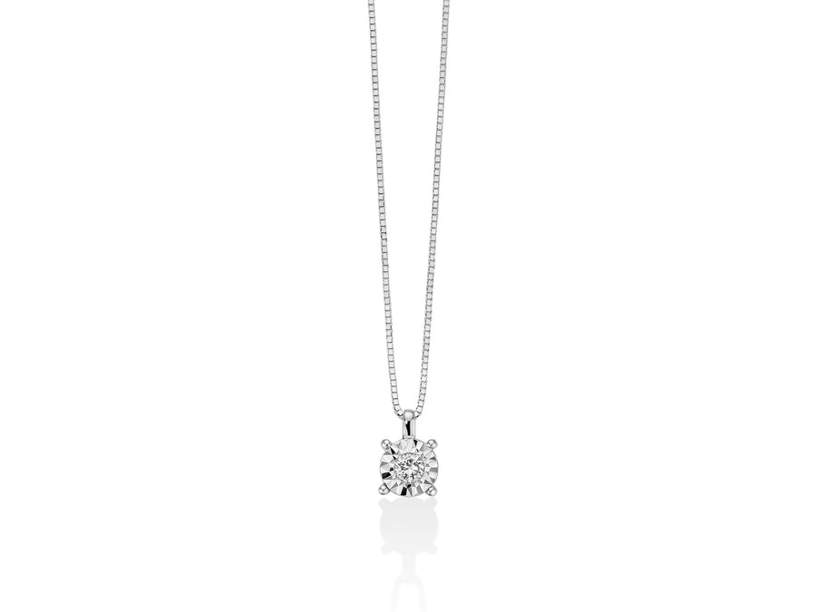 Miluna Collana In Oro 375/1000 E Diamante Naturale