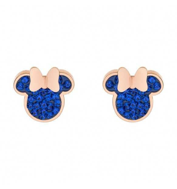 Disney Orecchini Lobo Minnie Con Cristalli Blu