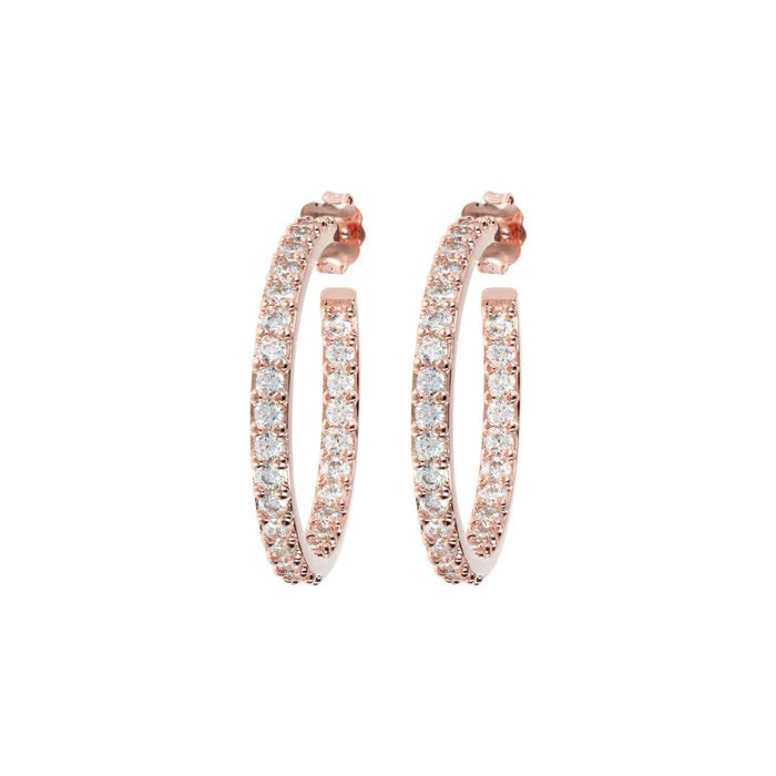 Bronzallure Orecchini A Cerchio Con Cubic Zirconia