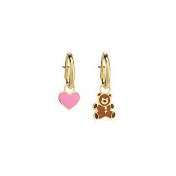 Le Bebe Orecchini A Cerchietto Toys In Oro Giallo Con Cuore E Orsetto