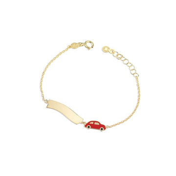 Le Bebe Bracciale Toys Con Macchinina E Targhetta In Oro Giallo 9 Kt